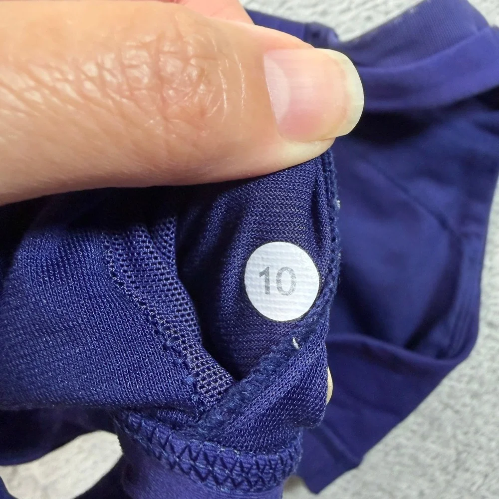 Lululemon Run Stuff Your Bra Women 10 Purple All Sport Bra Cross Front Mesh